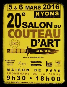 Salon du couteau de Nyons 5 et 6 mars 2016.